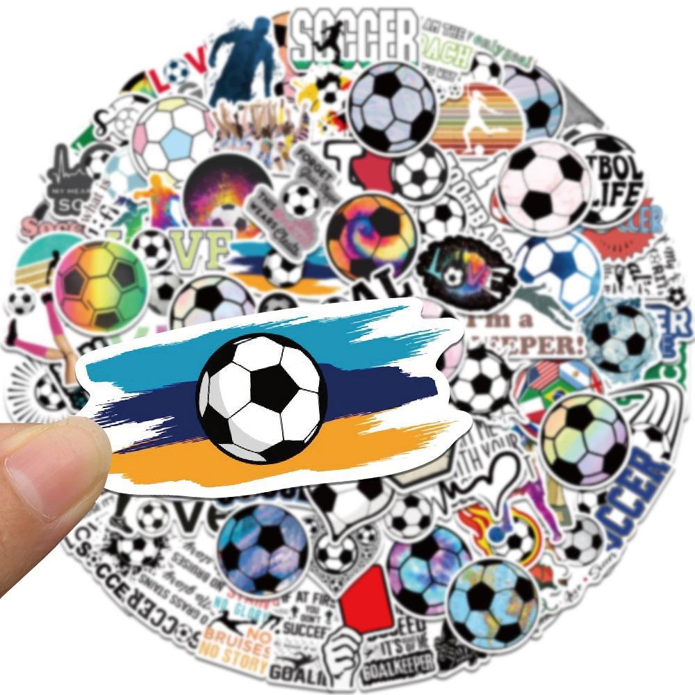 100PCS Ultimate Soccer Fan Sticker Pack, Bulk Cartoon Football Doodles for Match Day Gear, Scarves, and Team Spirit