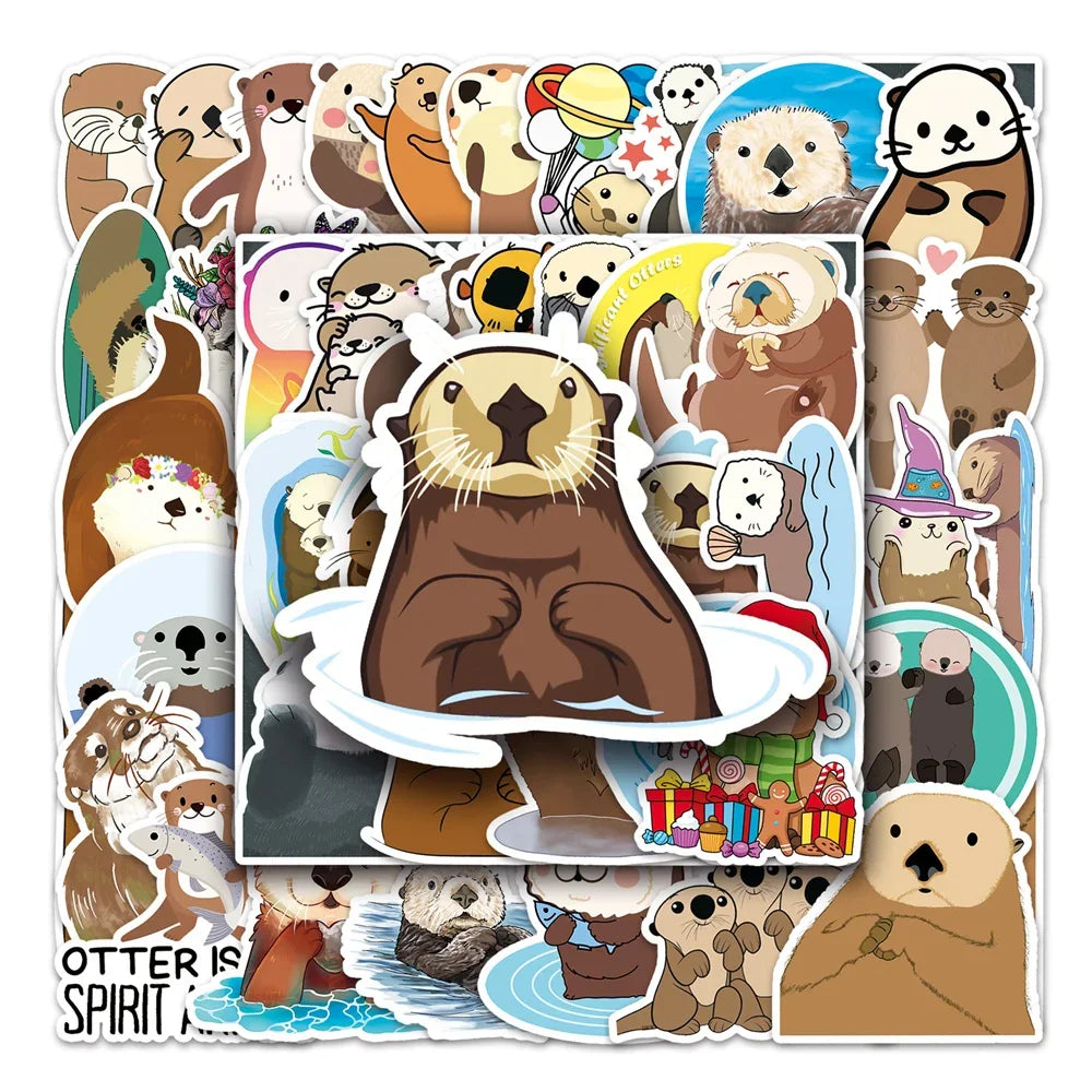 50PCS Otter Cute Cartoon Graffiti Waterproof Sticker Toy Decoration DIY Notebook Gift iPad Guitar Cup Suitcase