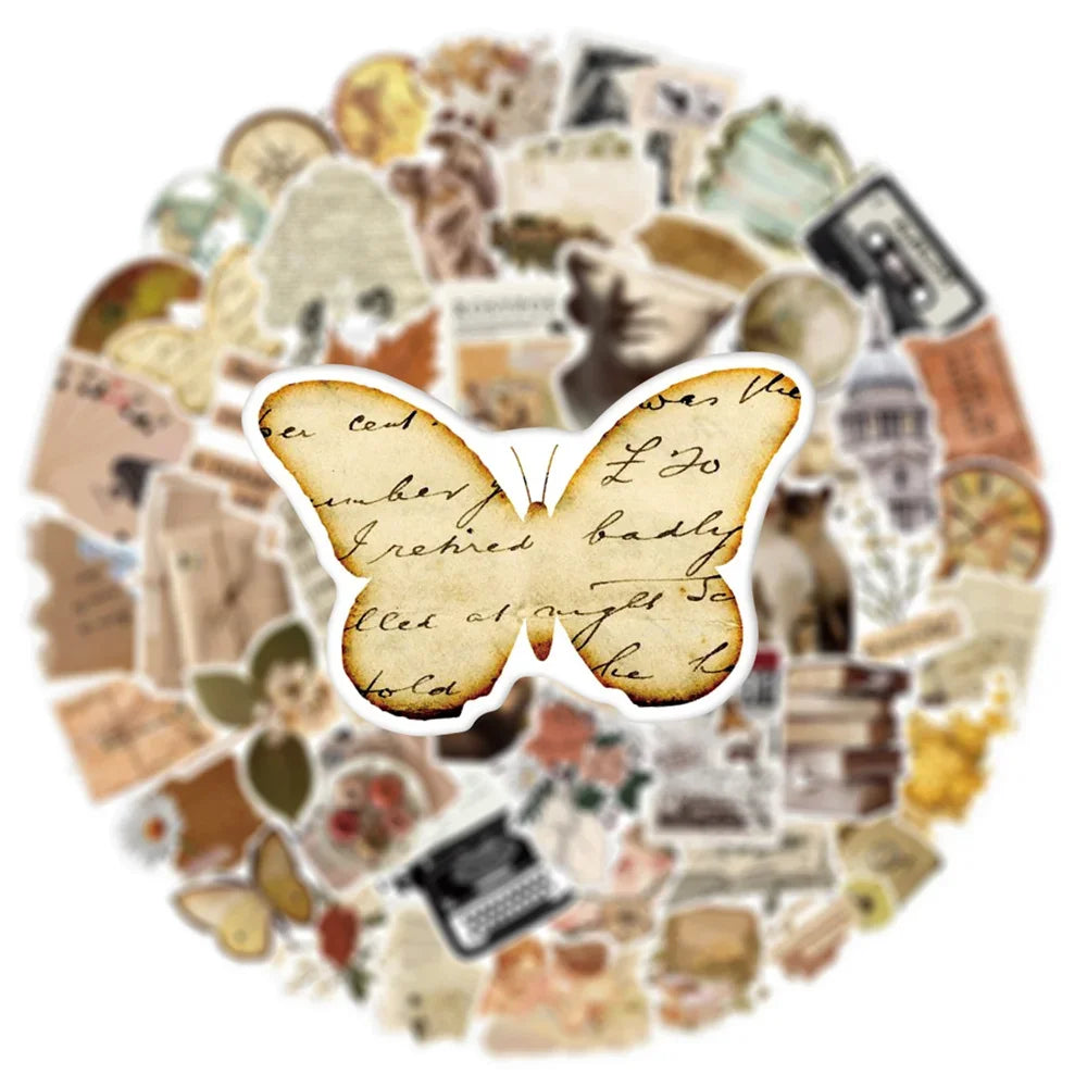 50PCS Retro Art Pattern Cartoon Graffiti Sticker Toy Decoration DIY Notebook Gift iPad Waterproof Guitar Auitcase