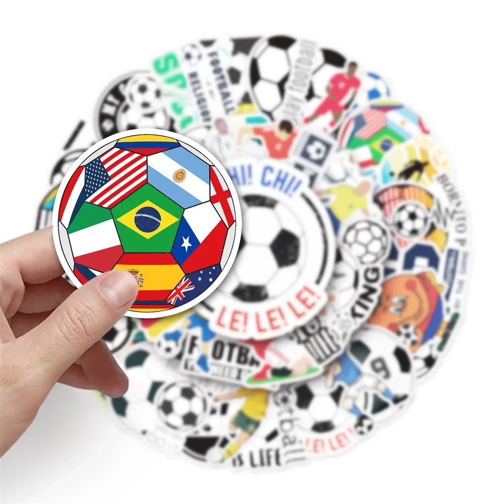 50PCS Football Sports Graffiti Cartoon Stickers Toy Luggage Laptop Car Computer Ipad Gift Skateboard Car Sticker