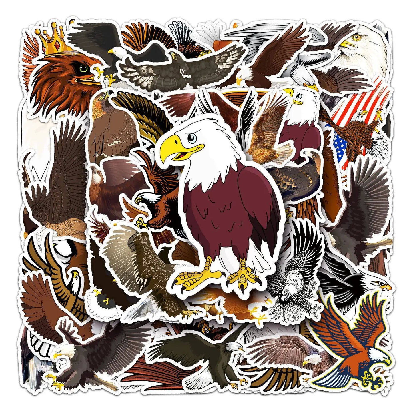 50PCS Cartoon Eagle Animal Sticker Flying Animal Graffiti Luggage Helmet Car Guitar DIY Scrapbook Toy Decoration