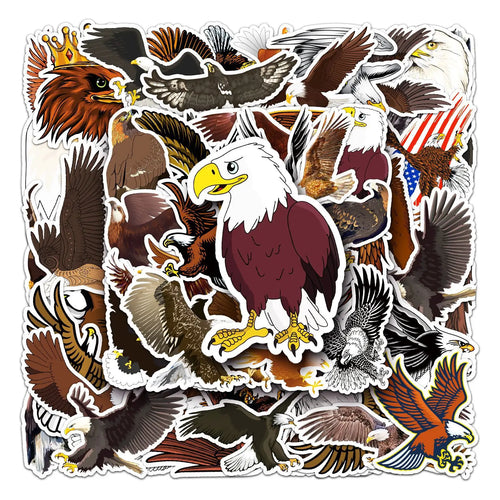 50PCS Cartoon Eagle Animal Sticker Flying Animal Graffiti Luggage Helmet Car Guitar DIY Scrapbook Toy Decoration