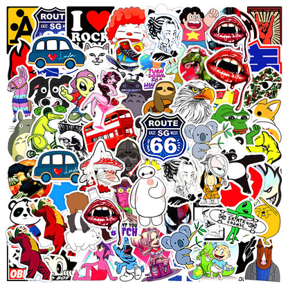 50PCS Cartoon Trend Collection Graffiti Stickers Exquisite Creative Journal Decorations DIY Decals for Skateboard Helmets, Luggage, Laptops, and Stationery Cases