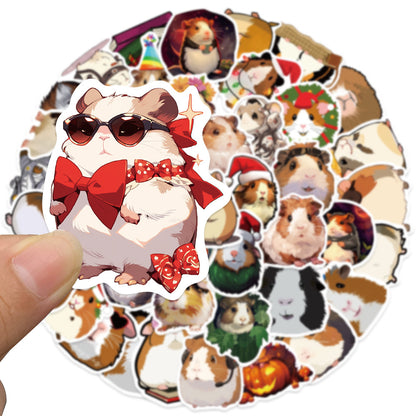 50PCS Cute Cartoon Guinea Pig Animal Doodle Stickers Exquisite, Fashionable, Creative DIY Journal Decorations Suitable for Phone Cases, Laptops, Water Bottles, Guitar Heads, Helmets, and Stationery Boxes