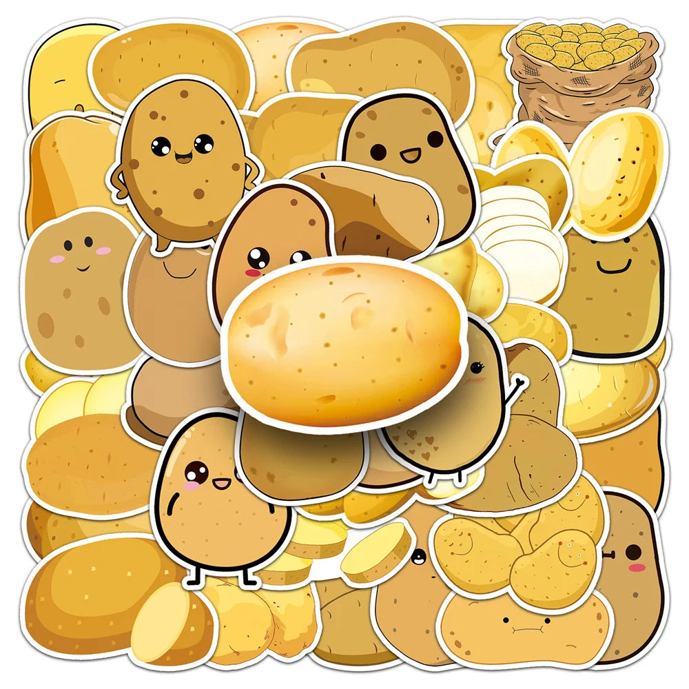 50PCS Potato Political Ecology Stickers - Tuber Semiotics Decals for Underground Economy Maps, Starchy Sovereignty Journals & Culinary Colonialism Studies