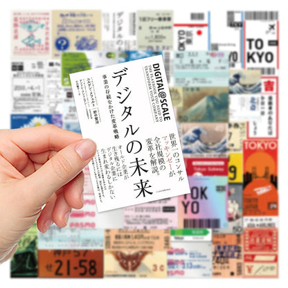 60PCS Japanese Travel Cartoon Graffiti Stickers Personalized Fashion Creative Trend DIY Decorative Stickers Skateboard Guitar Refrigerator Luggage Popular Exquisite Decals Toys