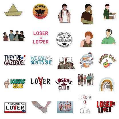 50PCS Derry‘s Losers Club Stickers, Cartoon Doodles of Friendship and Courage for Fans of the Classic Story