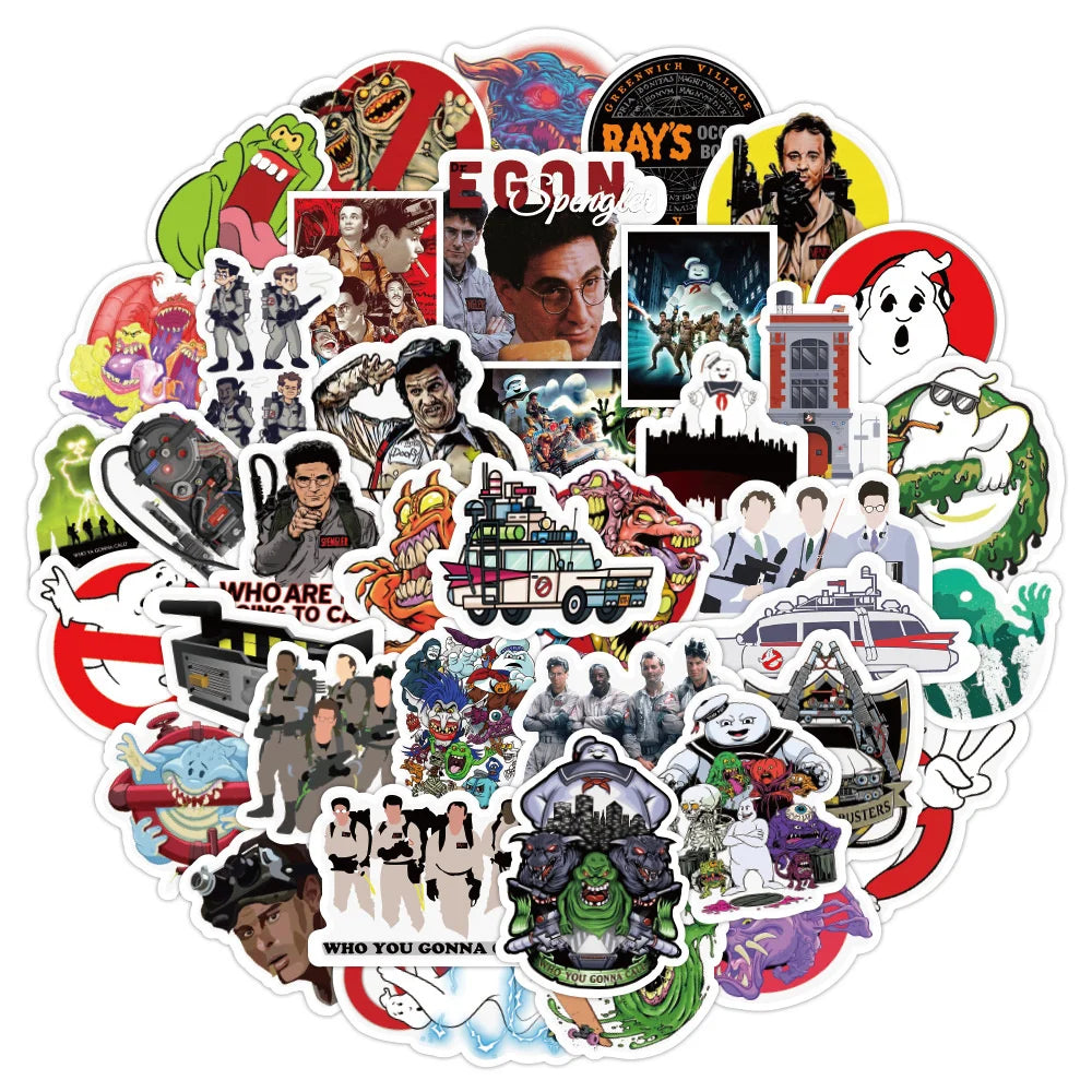 50PCS American Drama GhostbusterS Graffiti Stickers Water Cup Guitar Diary Laptop Skateboard Cool Stickers