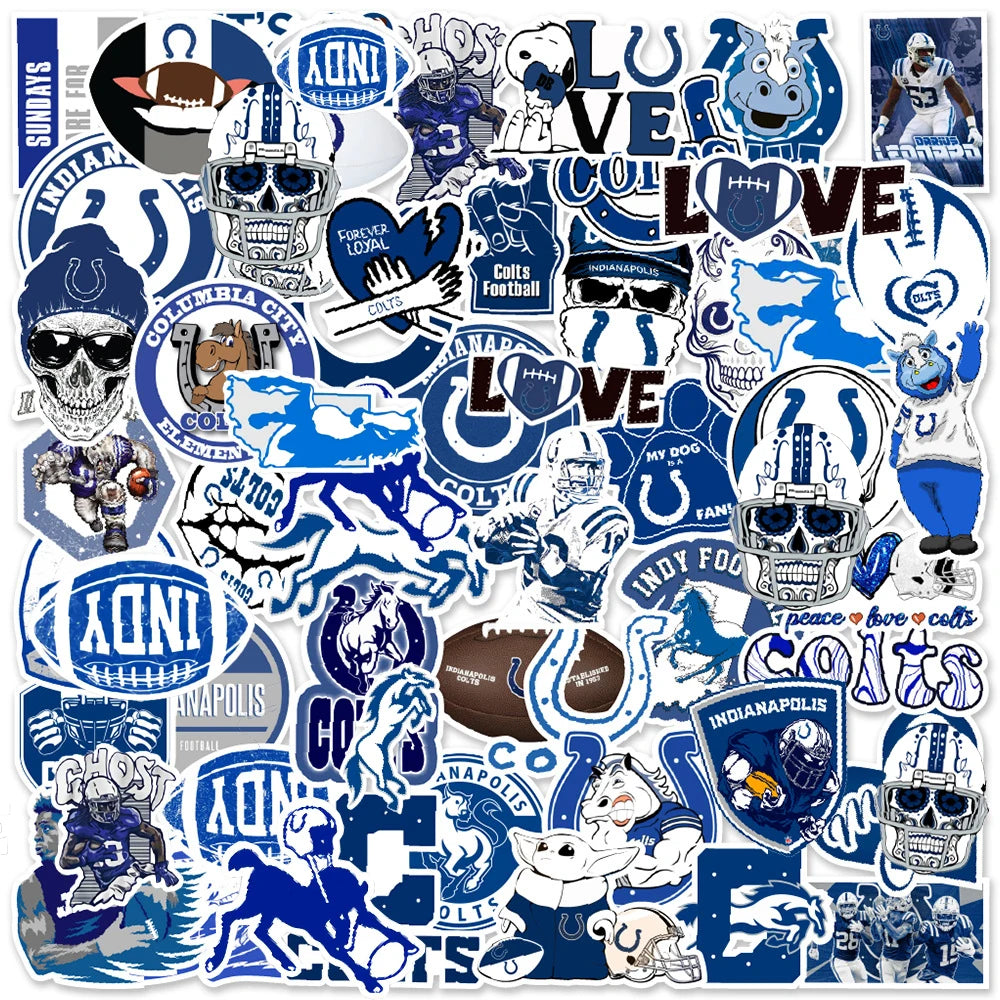 50PCS Cartoon Football Sports Indiana Colts DIY Doodles For Scrapbooking Suitcase Guitar Laptop Ipai Stickers