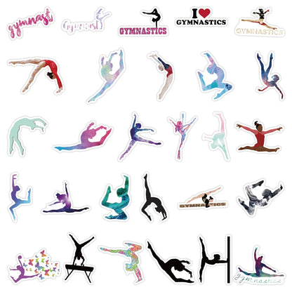 50PCS   Cartoon Sports Gymnastics Stickers Graffiti iPad Luggage  Car Guitar DIY Pattern Scrapbook Toys Decoration