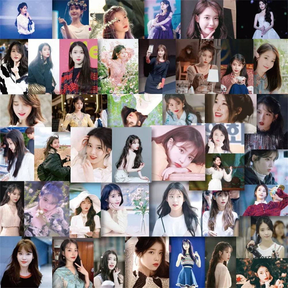 50pcs Hot Kpop Female Singer Iu Stickers For Luggage Laptop Ipad Guitar Skateboard Notebook Stickers