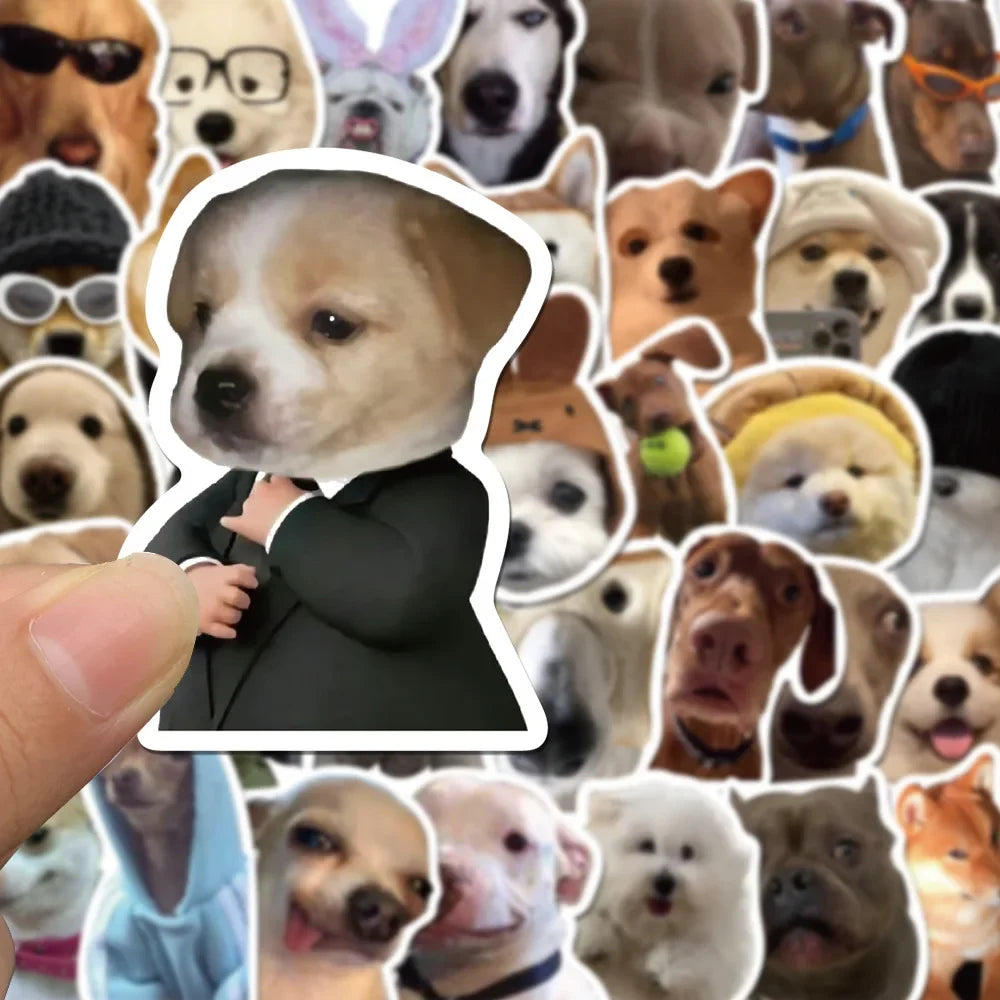 50pcs Popular Cartoon Cute Pet Dog Sticker Pack Skateboard Decoration DIY Refrigerator Waterproof Graffiti Decal