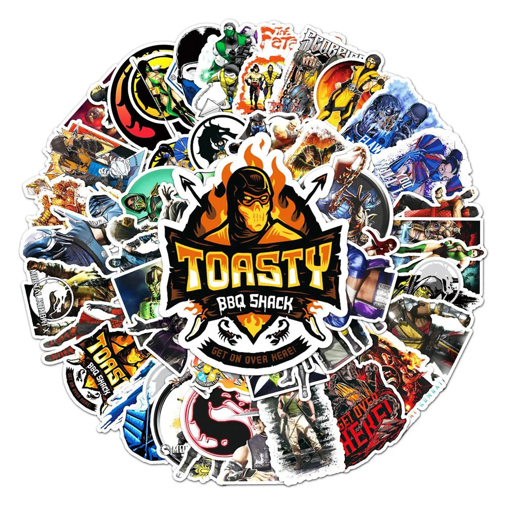 50PCS Mortal Kombat Graffiti Sticker Game Waterproof Sticker DIY Skateboard Water Cup Suitcase Sticker