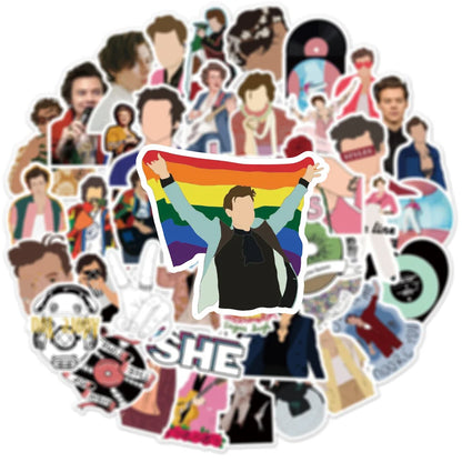 50PCS British Singer Harry Style Graffiti Stickers Luggage Laptop Skateboard Waterproof Decorative Stickers