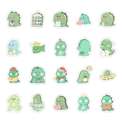 50 pieces of cute cartoon dinosaur graffiti stickers, personalized, fashionable and creative DIY trendy stickers, toys, skateboards, suitcases, water cups, popular and exquisite decorative stickers