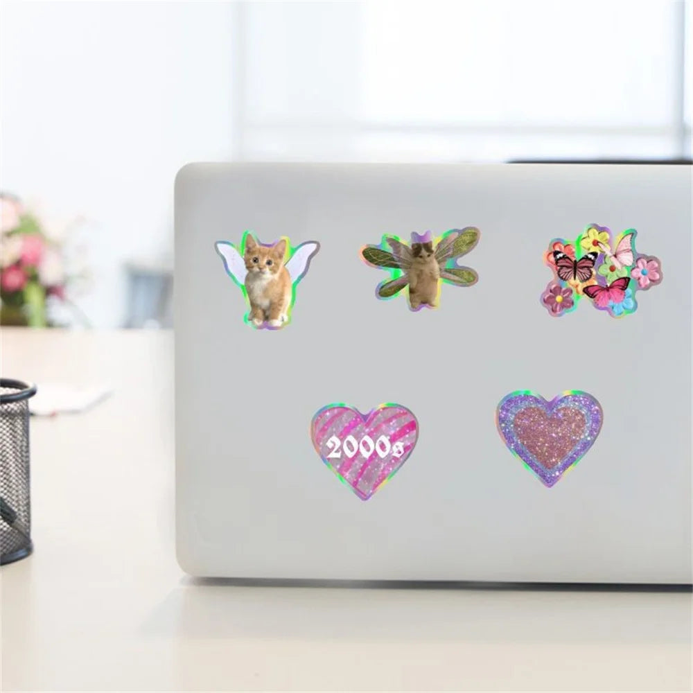 50PCS Retro Laser Girly Cool Graffiti Decal Stickers DIY Mobile Phone Case Luggage Laptop Kawaii Stickers