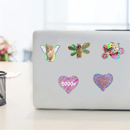 50PCS Retro Laser Girly Cool Graffiti Decal Stickers DIY Mobile Phone Case Luggage Laptop Kawaii Stickers