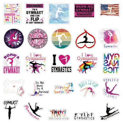 50PCS   Cartoon Sports Gymnastics Stickers Graffiti iPad Luggage  Car Guitar DIY Pattern Scrapbook Toys Decoration