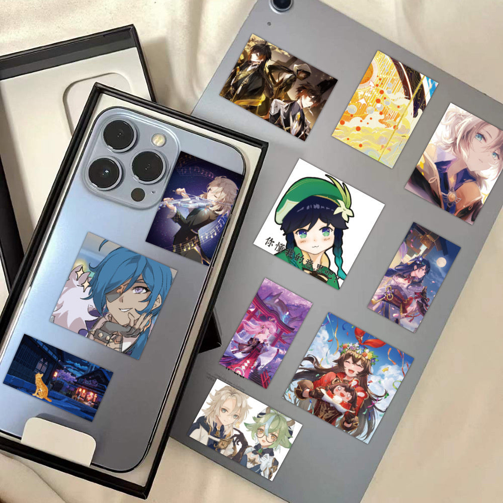 60PCS Genshin Impact Inspired Stickers - Anime Game Decals for Laptops, Water Bottles, Gaming Setups & Cosplay Gifts