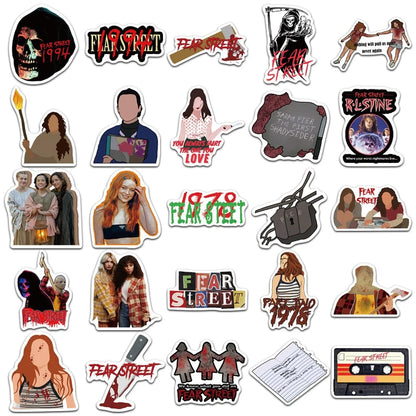 50PCS Horror Movie Fear Street Graffiti Stickers Personality Scooter Water Cup Suitcase Mobile Phone Stickers