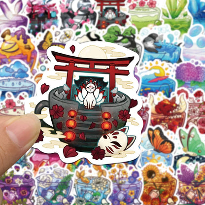 49 pieces of whimsical cartoon graffiti stickers, personalized, fashionable and creative DIY decorative stickers, water cups, helmets, refrigerators, skateboards, guitars, popular sticker toys