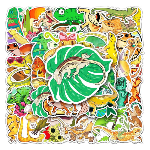 50PCS Lizard Graffiti Waterproof Personalized Sticker Cartoon Animal DIY Skateboard Laptop Refrigerator Water Cup