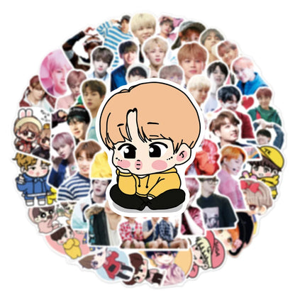50PCS Variety Star Cute Graffiti Sticker Suitcase Guitar Car Laptop Skateboard Waterproof PVC Sticker