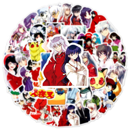 50PCS cartoon animation Inuyasha fox demon creative graffiti stickers, personalized DIY decorative exquisite decal toys, skateboards, bicycles, cars, helmets, laptops, popular stickers