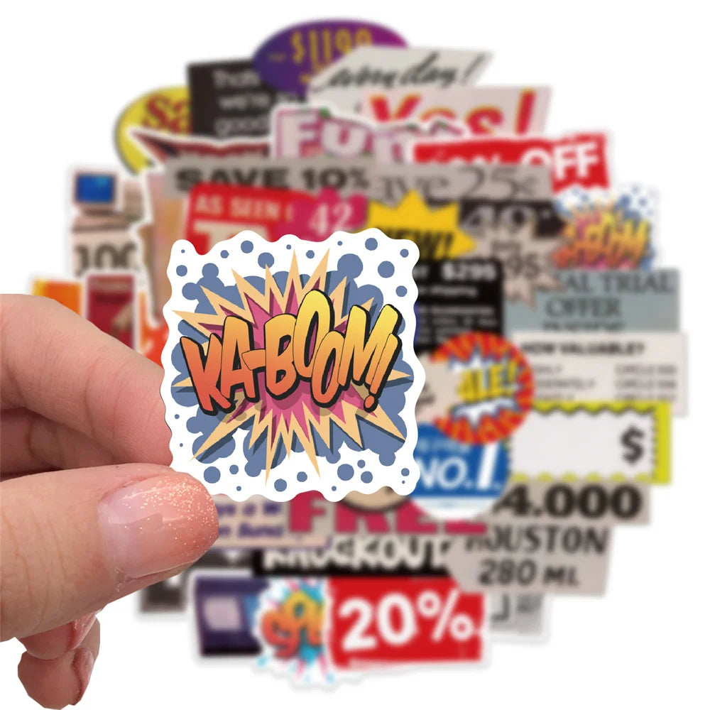50PCS Pop Style Stickers Personality Can Be Decorated Luggage Notebook Waterproof Removable Stickers