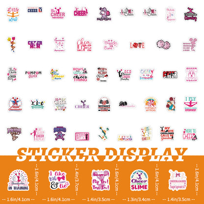 50PCS Cartoon Cute Cheerleader Series Decorative Doodle Stickers Exquisite, Fashionable, Creative DIY Decals Perfect for Cups, Helmets, Skateboards, Refrigerators, and Stationery Boxes