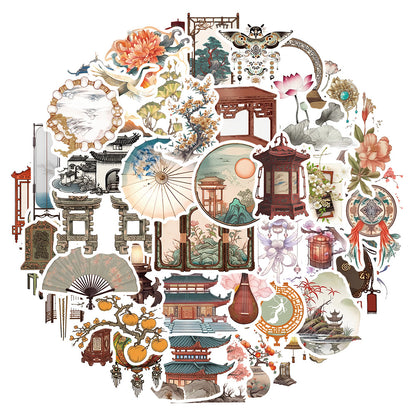 50PCS Literary Archaeology Stickers - Scriptorial Relic Decals for Textual Stratigraphy Maps, Bibliographic Memory Excavation & Paleographic Aesthetic Projects