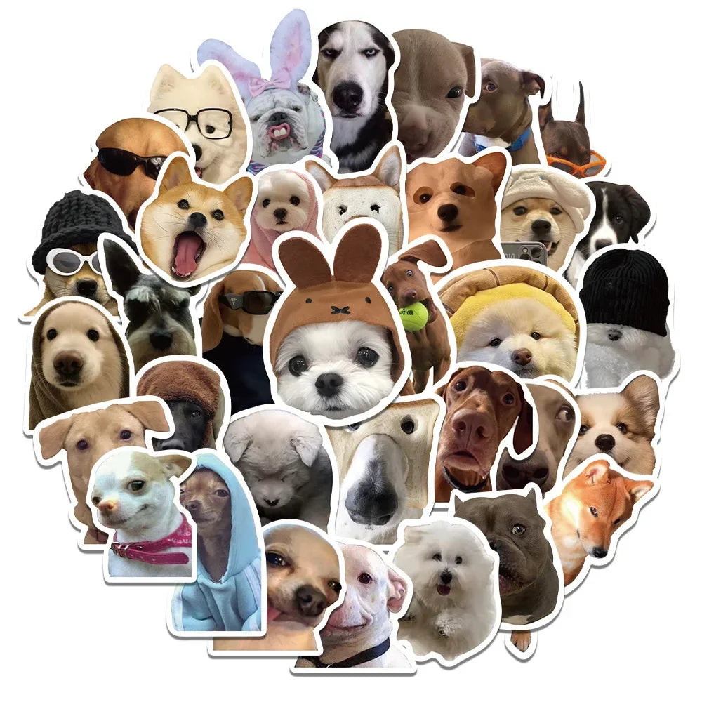 50pcs Popular Cartoon Cute Pet Dog Sticker Pack Skateboard Decoration DIY Refrigerator Waterproof Graffiti Decal