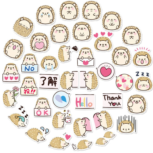 40PCS cartoon cute hedgehog series decorative style graffiti stickers, personalized, fashionable, creative and trendy DIY exquisite decorative decal cups, helmets, skateboard popular sticker toys