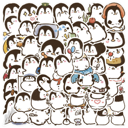 50PCS Cartoon Penguin Adorable Animal Doodle Stickers Perfect for Skateboard Helmets, Laptops, Water Bottles, Guitars, Stationery Boxes Exquisite DIY Desktop Decor Decals