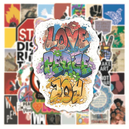 50PCS Love and Peace Cartoon Sticker Friends Gift Graffiti Scrapbook Skateboard Luggage Laptop Aesthetic Sticker
