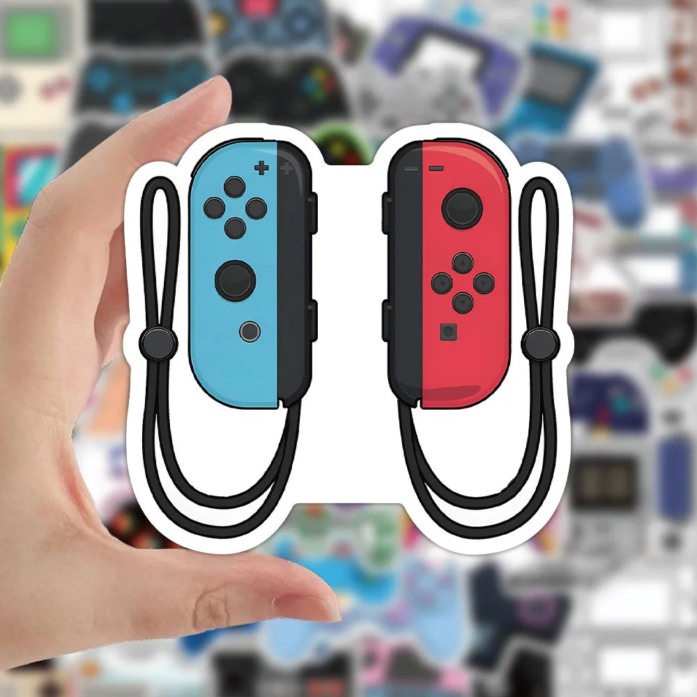 50PCS Cartoon Childhood Memories Game Electric Controller Sticker iPad Mobile Phone DIY Scrapbook Toy Decoration