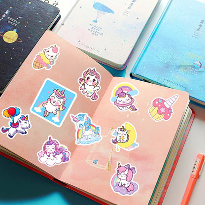 50PCS New Cute Unicorn Graffiti Stickers Refrigerator Computer Notebook Skateboard Water Cup