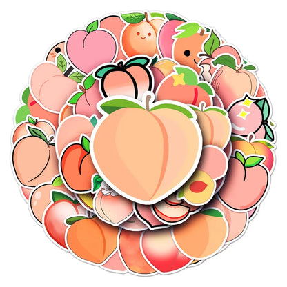 50PCS Peach Cartoon Personality Creative Sticker  DIY Guitar Refrigerator Computer Suitcase Notebook Waterproof