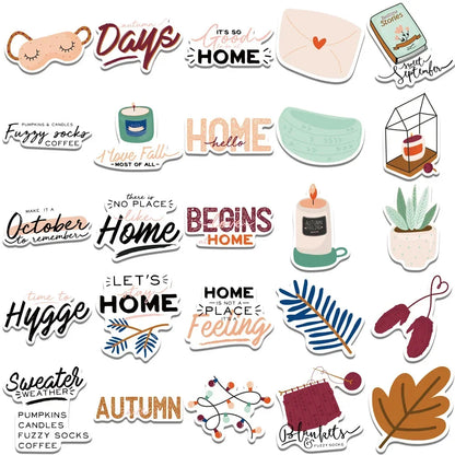 50PCS Autumn Small Fresh Trend Graffiti Waterproof Sticker Decoration Notebook Gift Suitcase iPad Guitar Helmet