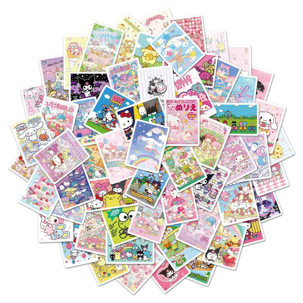 62PCS Hot Cute Cartoon Character Graffiti Stickers Luggage Phone Case Laptop IPad Water Cup Waterproof Stickers