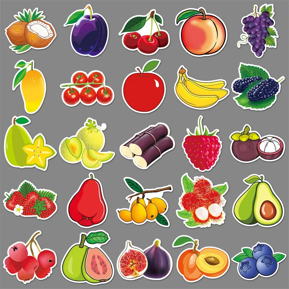 50PCS   Fruit Cartoon Personality Creative Graffiti Sticker Suitcase Guitar Computer Refrigerator Helmet Waterproof