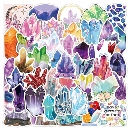 50PCS Crystal Graffiti Sticker Waterproof Removable Notebook Skateboard Trunk Motorcycle Guitar Cup Personality