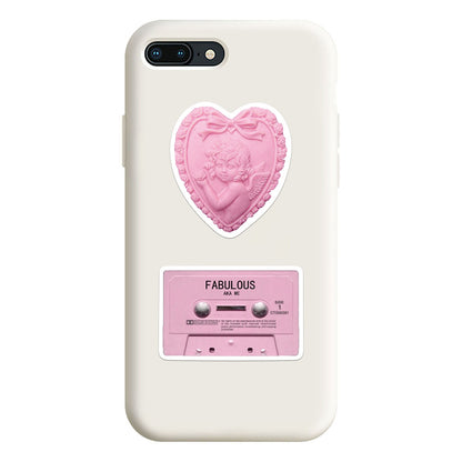 50PCS Kawaii Pink Heart Bear Stickers - Pastel Teddies Doodle Decals for Inner Child Healing Journals, Soft Life Planners & Gentle Rebellion Art Projects
