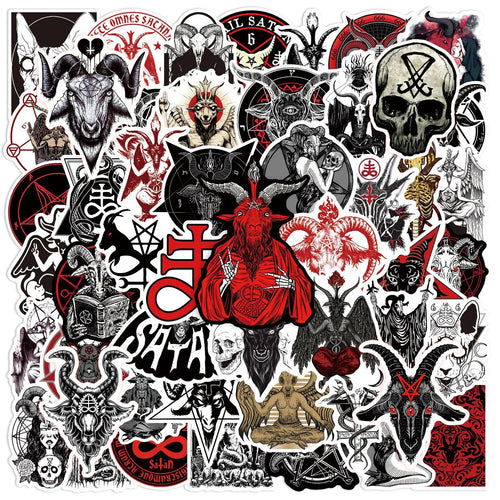 50PCS New Trend Devil Satan Sticker Graffiti Helmet Water Cup DIY Waterproof PVC Graffiti Sticker personal Toys