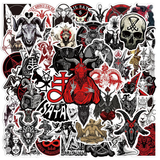 50PCS New Trend Devil Satan Sticker Graffiti Helmet Water Cup DIY Waterproof PVC Graffiti Sticker personal Toys