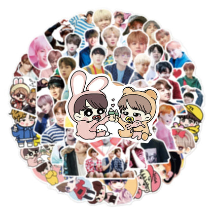 50PCS Variety Star Cute Graffiti Sticker Suitcase Guitar Car Laptop Skateboard Waterproof PVC Sticker