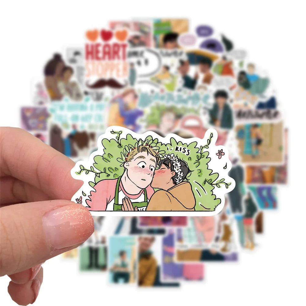50PCS UK TV Drama Heartstopper Charlie Nick Cartoon Anime BL Graffiti Stickers for Luggage Laptop IPad Stickers