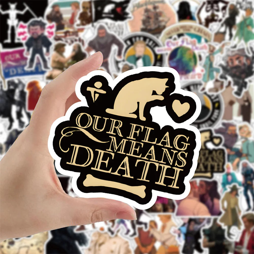 50PCS    OurFlag Means Death Graffiti Waterproof Sticker Removable Personality Refrigerator Water Cup Helmet Trend