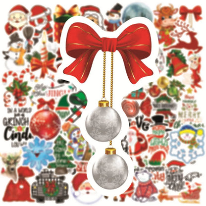 50 pieces of cartoon Christmas graffiti stickers, personalized, fashionable and creative decorated exquisite decal toys, refrigerators, skateboards, cups, helmets, guitars and popular stickers