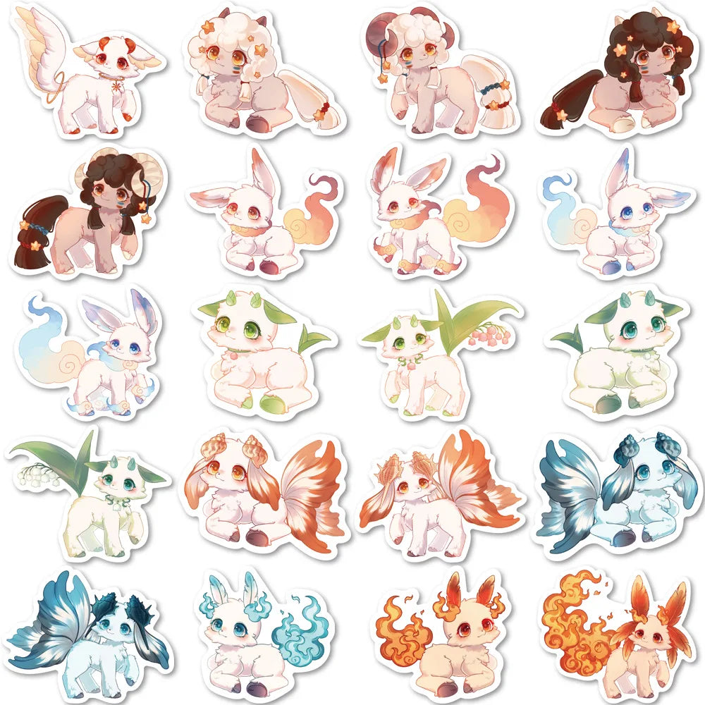 40PCS of cute graffiti stickers featuring fantasy creatures, personalized, fashionable and creative DIY exquisite decorative stickers, notebooks, children's gifts, ipads, guitars, helmets, and popular decal toys